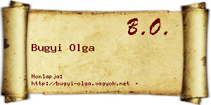 Bugyi Olga névjegykártya